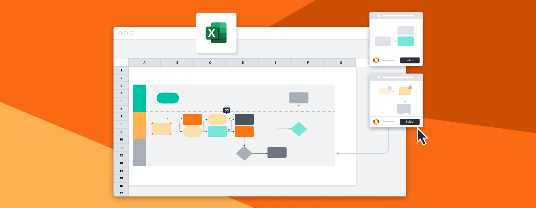 Microsoft Excel - Lucid integration - Communicate complex processes in Excel with visuals. 