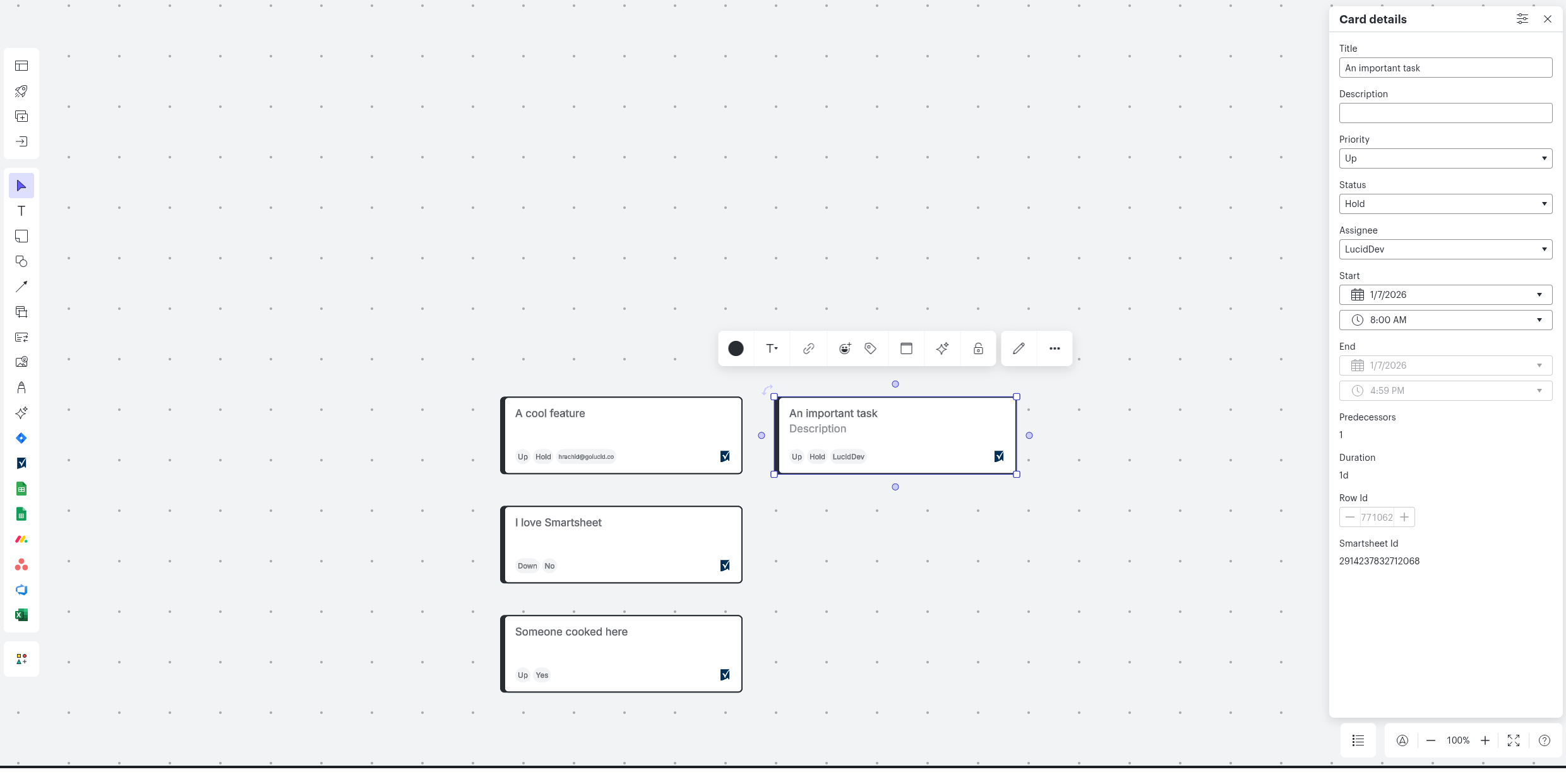 Lucid Cards for Smartsheet (New) - Lucid integration - Turn Lucid brainstorming into Smartsheet plans. Sync data, automate tasks, and move from idea to action fast.