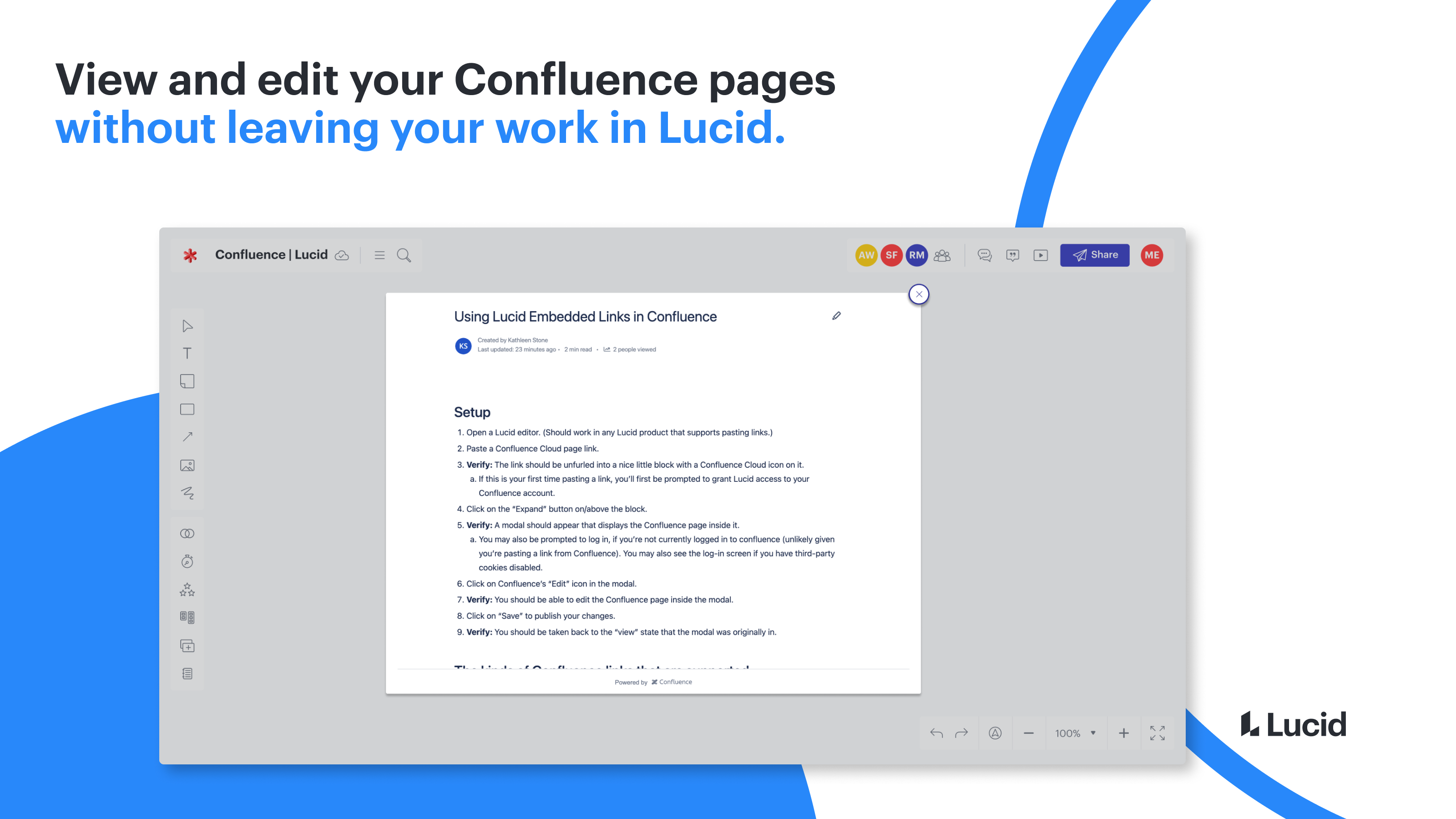 Confluence Cloud Embedded Links - Lucid integration - Collaborate and communicate more effectively by adding the context of Confluence pages to Lucid documents