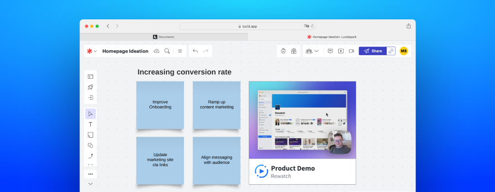 Rewatch - Lucid integration - Elevate video as the primary tool for creating shared knowledge, culture, and alignment across every company