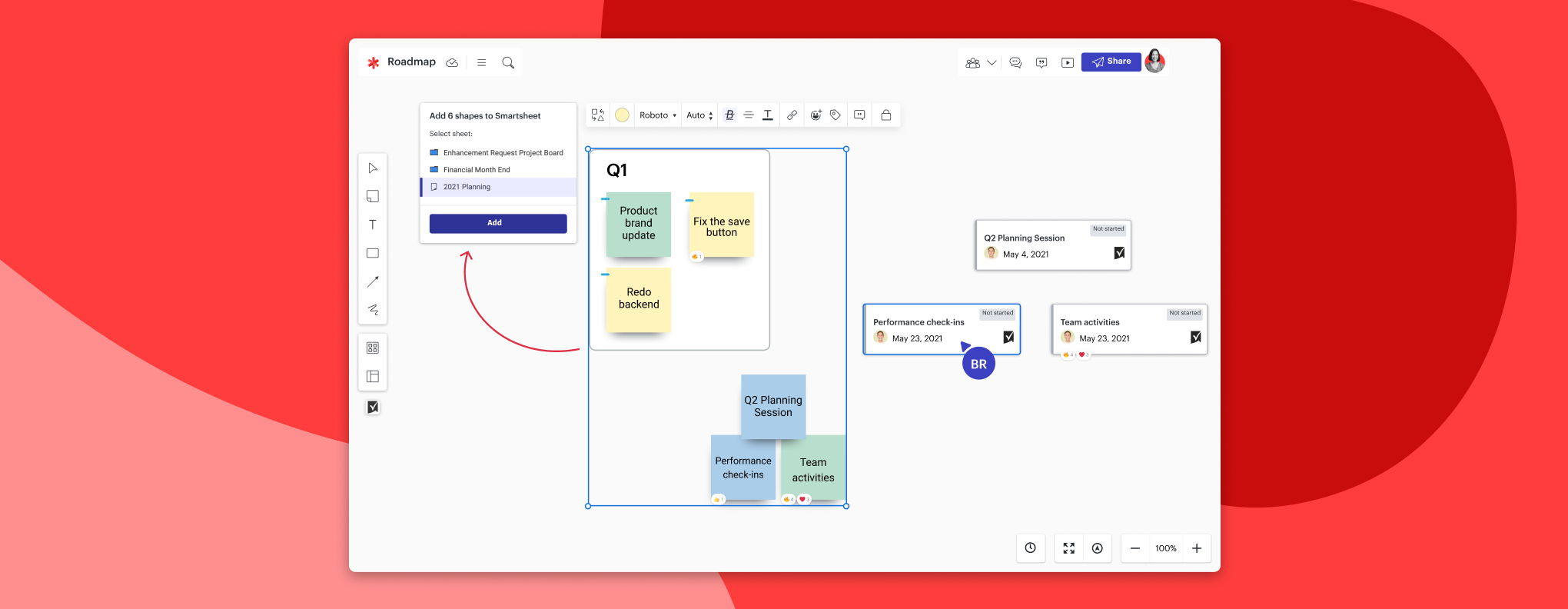 Lucid Cards for Smartsheet - Lucid integration - Move brainstorming sessions in Lucidspark into project plans in Smartsheet