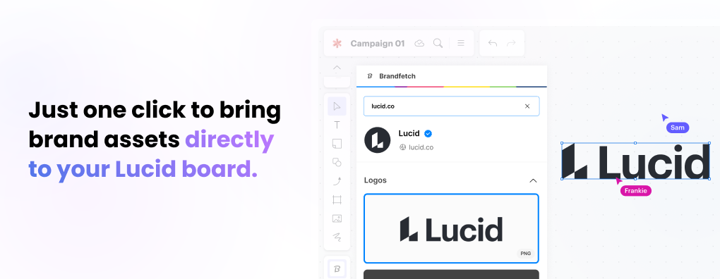 Brandfetch - Lucid integration - Easily add brand logos to your diagrams and visualizations.